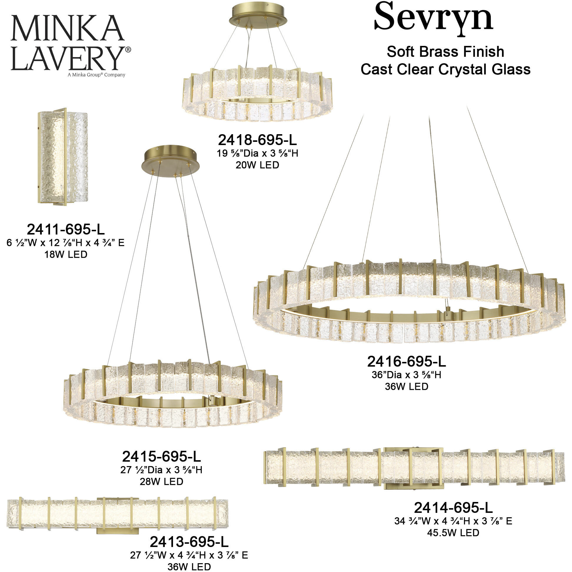 Sevryn LED 27.5 inch Soft Brass Bath Vanity Light Wall Light